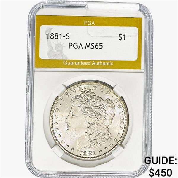 1881-S Morgan Silver Dollar PGA MS65