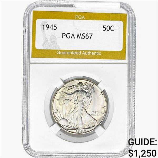 1945 Walking Liberty Half Dollar PGA MS67