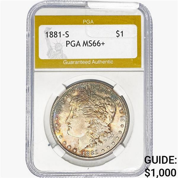 1881-S Morgan Silver Dollar PGA MS66+