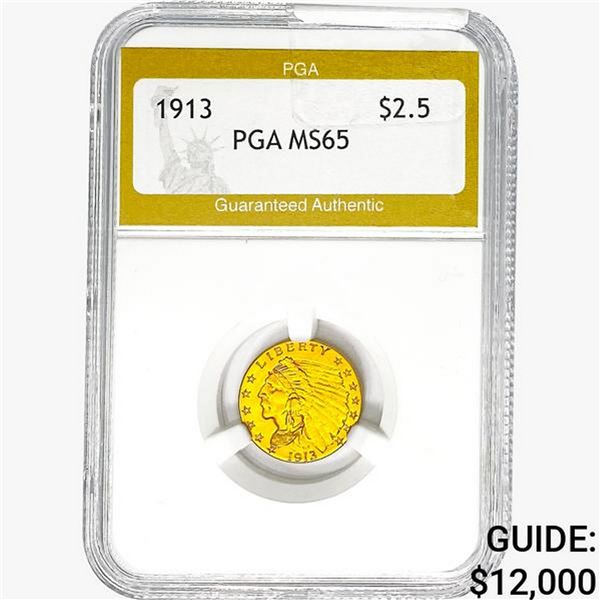 1913 $2.50 Gold Quarter Eagle PGA MS65