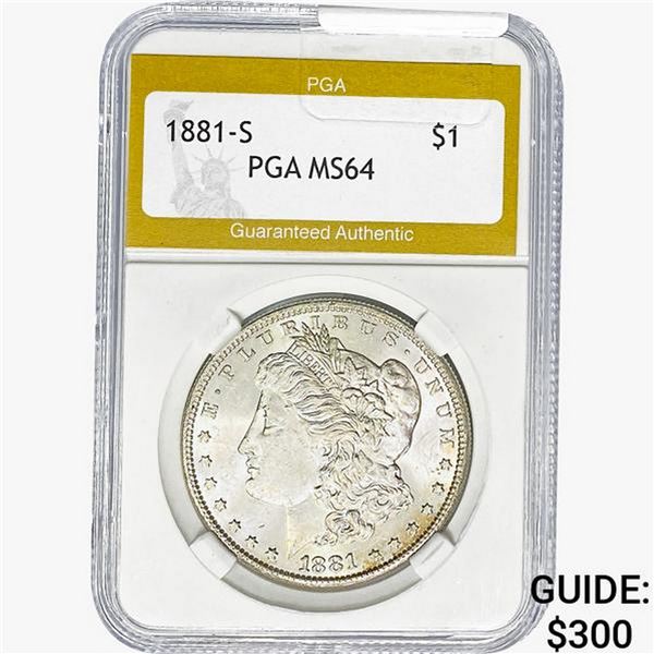 1881-S Morgan Silver Dollar PGA MS64