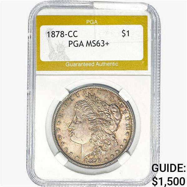 1878-CC Morgan Silver Dollar PGA MS63+
