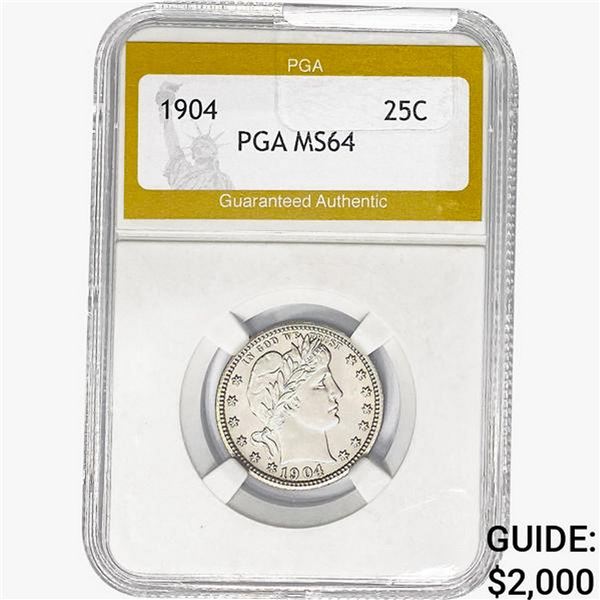 1904 Barber Quarter PGA MS64
