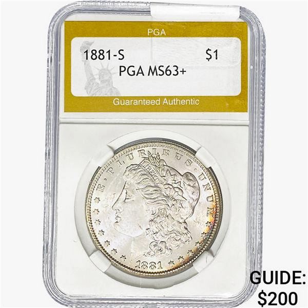 1881-S Morgan Silver Dollar PGA MS63+