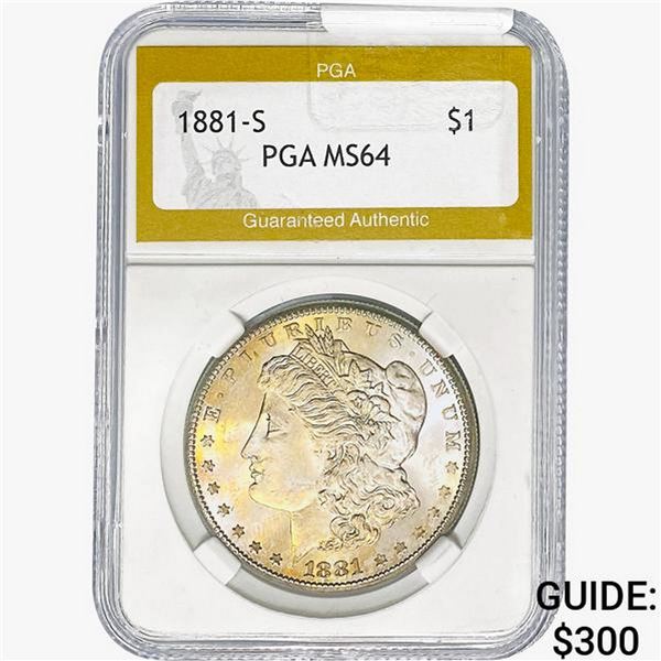 1881-S Morgan Silver Dollar PGA MS64