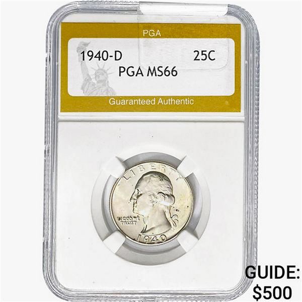 1940-D Washington Silver Quarter PGA MS66