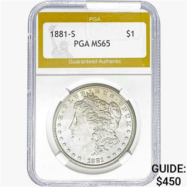 1881-S Morgan Silver Dollar PGA MS65