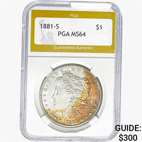 1881-S Morgan Silver Dollar PGA MS64