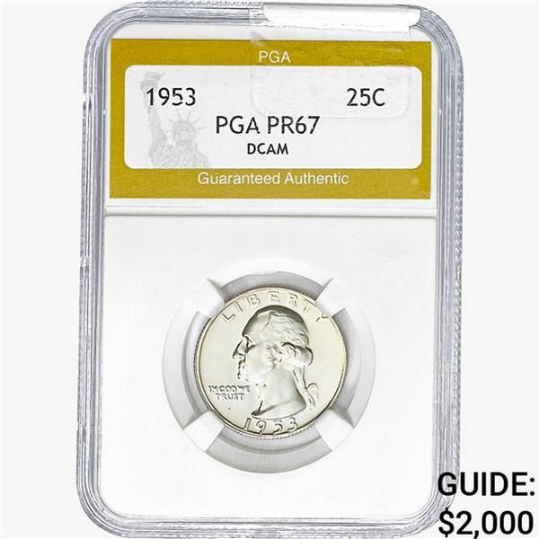 1953 Washington Silver Quarter PGA PR67 DCAM
