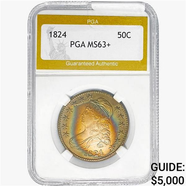 1824 Capped Bust Half Dollar PGA MS63+