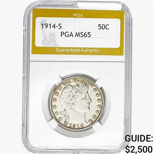 1914-S Barber Half Dollar PGA MS63
