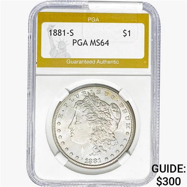 1881-S Morgan Silver Dollar PGA MS64