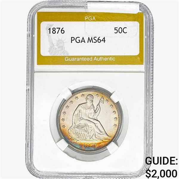 1876 Seated Liberty Half Dollar PGA MS64