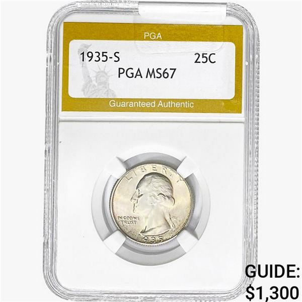 1935-S Washington Silver Quarter PGA MS67