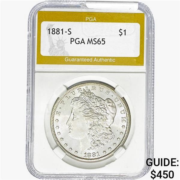 1881-S Morgan Silver Dollar PGA MS65