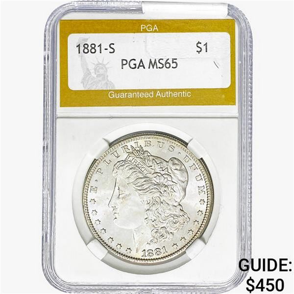 1881-S Morgan Silver Dollar PGA MS65