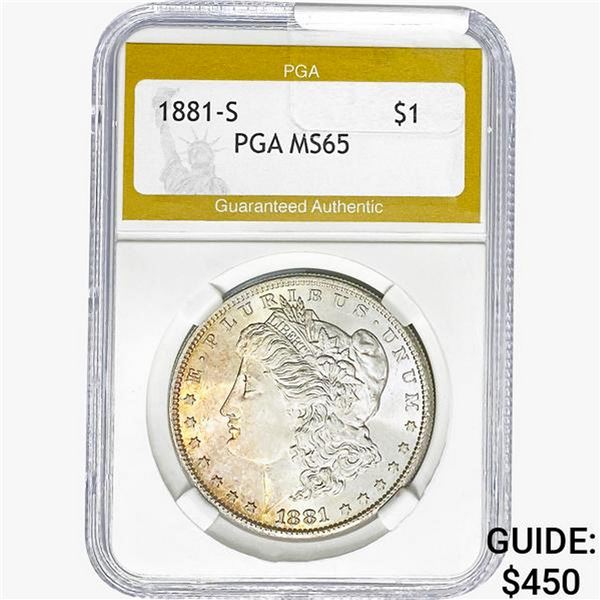 1881-S Morgan Silver Dollar PGA MS65