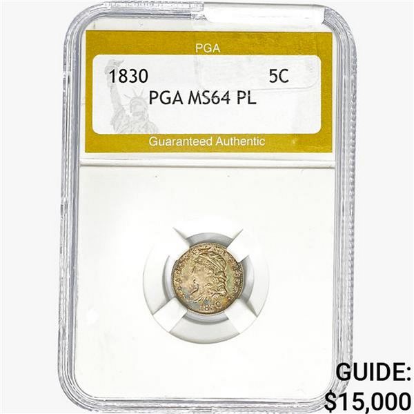 1830 Capped Bust Half Dime PGA MS64 PL