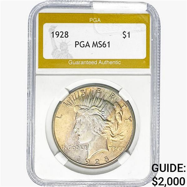 1928 Silver Peace Dollar PGA MS61