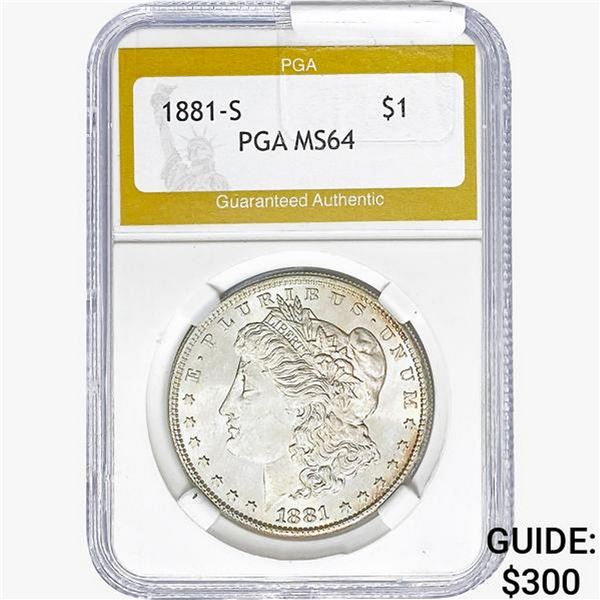 1881-S Morgan Silver Dollar PGA MS64