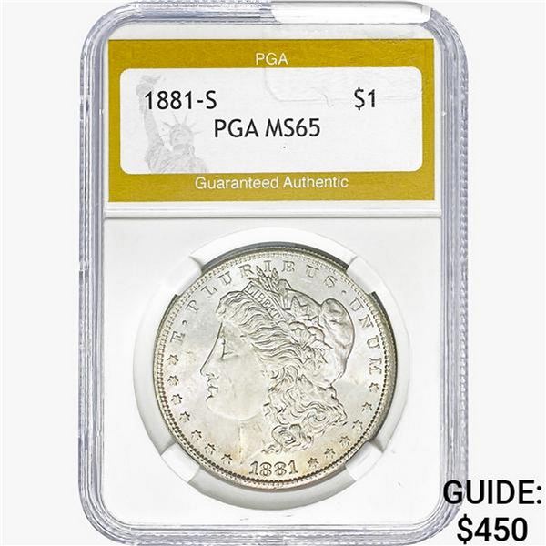 1881-S Morgan Silver Dollar PGA MS65
