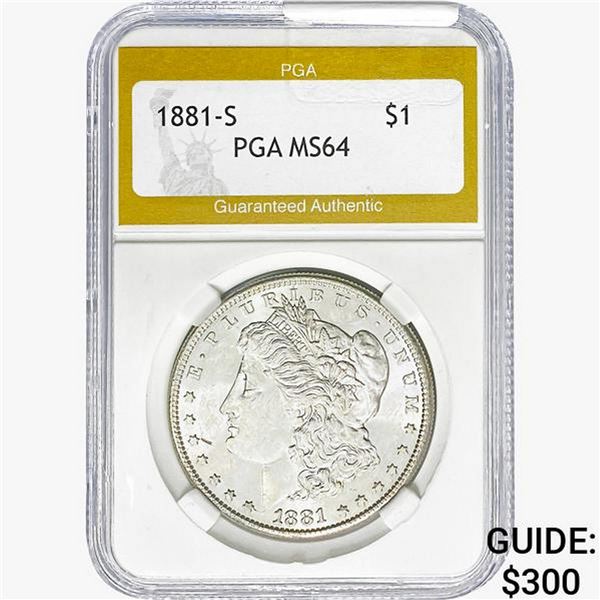 1881-S Morgan Silver Dollar PGA MS64