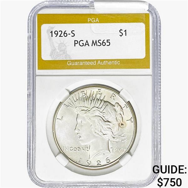 1926-S Silver Peace Dollar PGA MS65