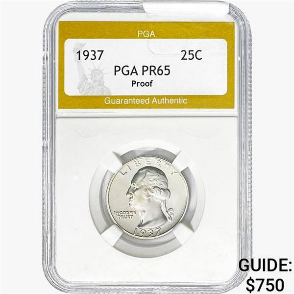 1937 Washington Silver Quarter PGA PR65 PF