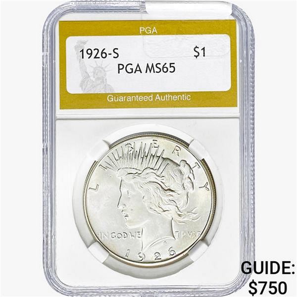 1926-S Silver Peace Dollar PGA MS65