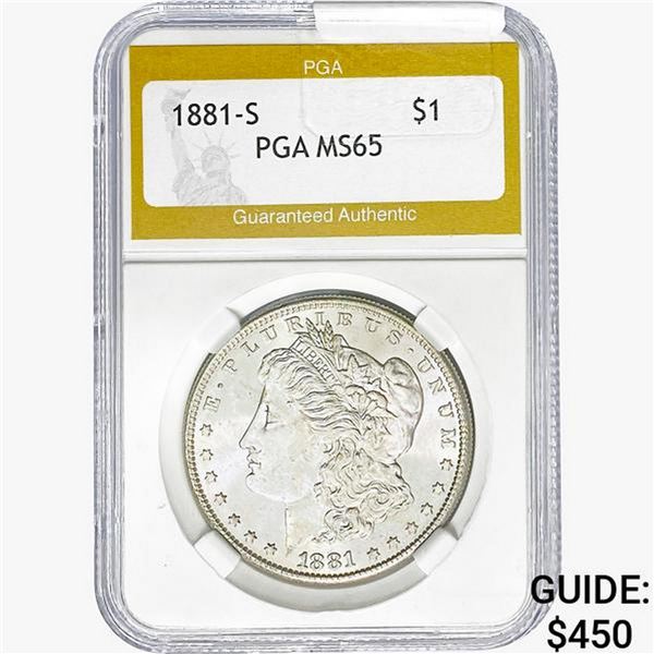 1881-S Morgan Silver Dollar PGA MS65