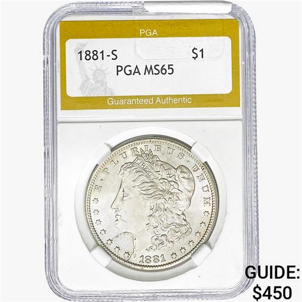 1881-S Morgan Silver Dollar PGA MS65