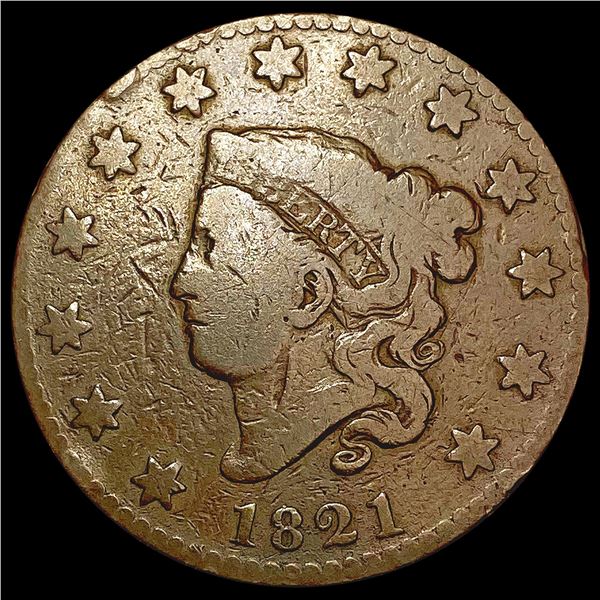 1821 Coronet Head Large Cent NICELY CIRCULATED
