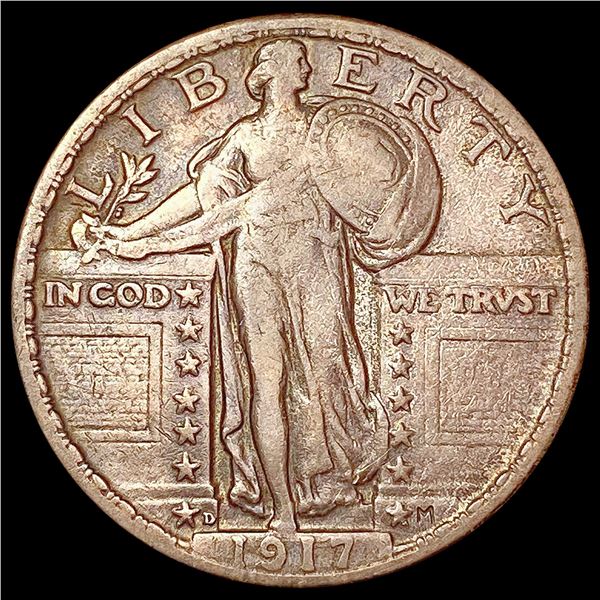 1917-D T1 Standing Liberty Quarter LIGHTLY CIRCULATED