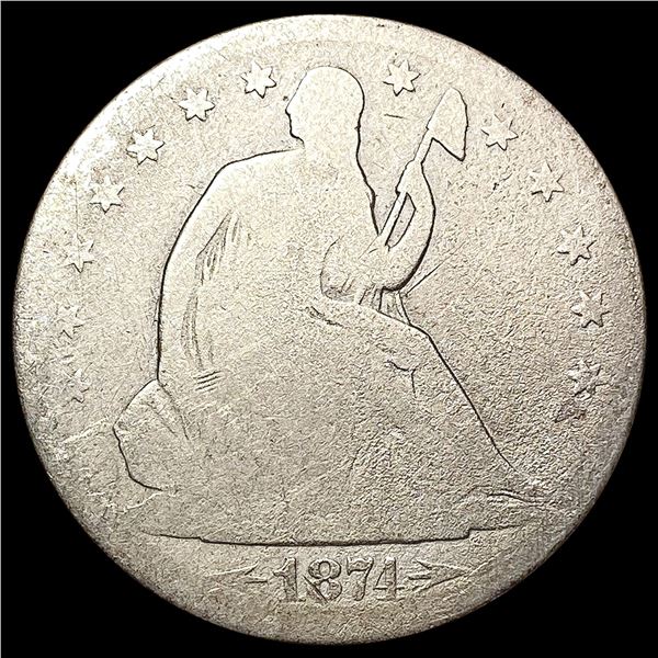 1874-S Arrows Seated Liberty Half Dollar NICELY CIRCULATED