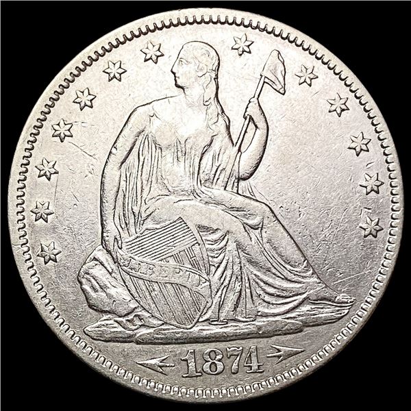 1874 Seated Liberty Half Dollar CHOICE AU