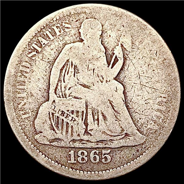 1865-S Seated Liberty Dime NICELY CIRCULATED