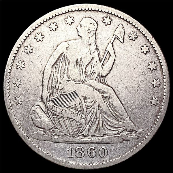 1860-O Seated Liberty Half Dollar LIGHTLY CIRCULATED