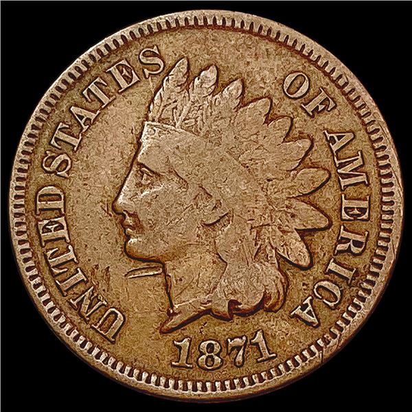 1871 Indian Head Cent NICELY CIRCULATED