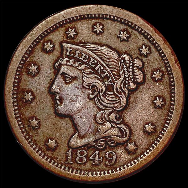 1849 Braided Hair Large Cent CLOSELY UNCIRCULATED