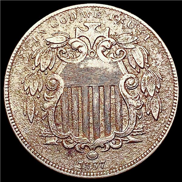 1867 Shield Nickel CLOSELY UNCIRCULATED