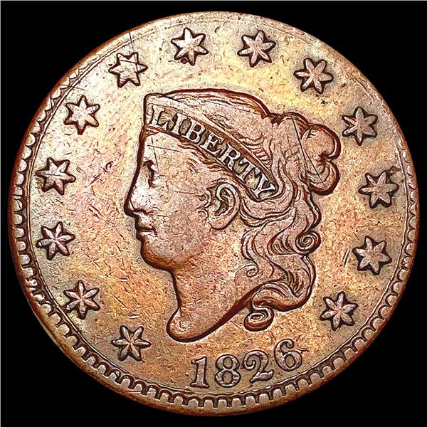 1826 Coronet Head Large Cent LIGHTLY CIRCULATED