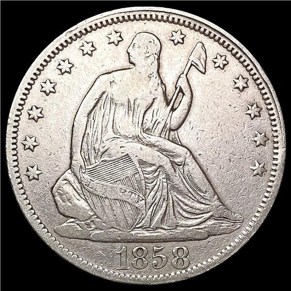1858 Seated Liberty Half Dollar CLOSELY UNCIRCULATED