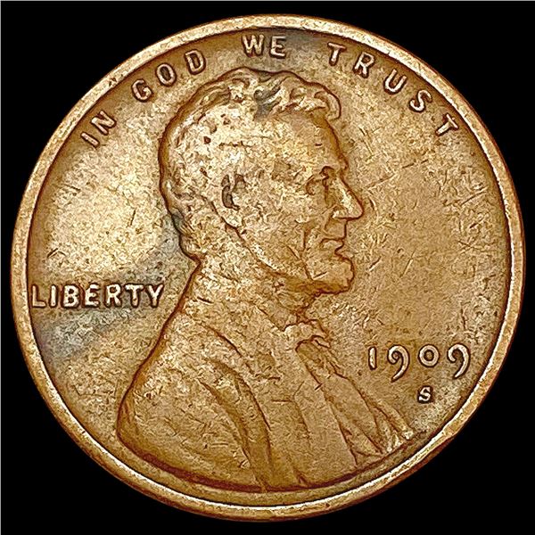 1909-S VDB Wheat Cent LIGHTLY CIRCULATED