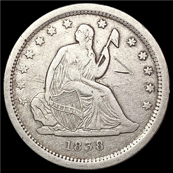 1838 Seated Liberty Quarter NICELY CIRCULATED