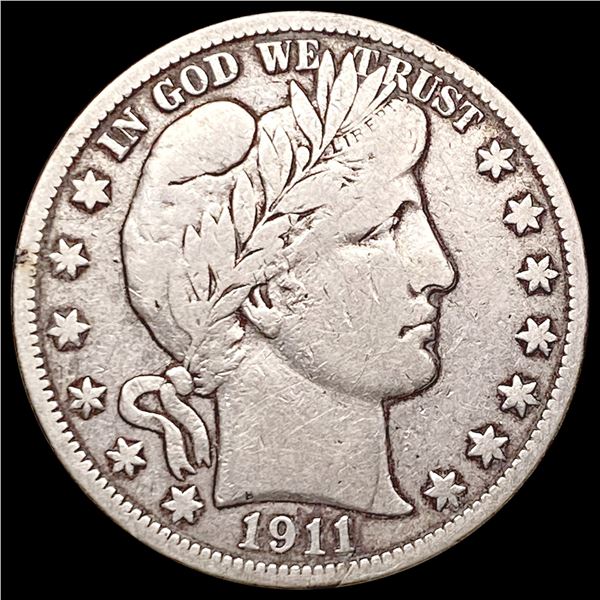 1911-S Barber Half Dollar LIGHTLY CIRCULATED