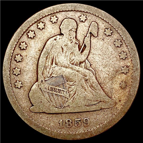 1859-O Seated Liberty Quarter NICELY CIRCULATED