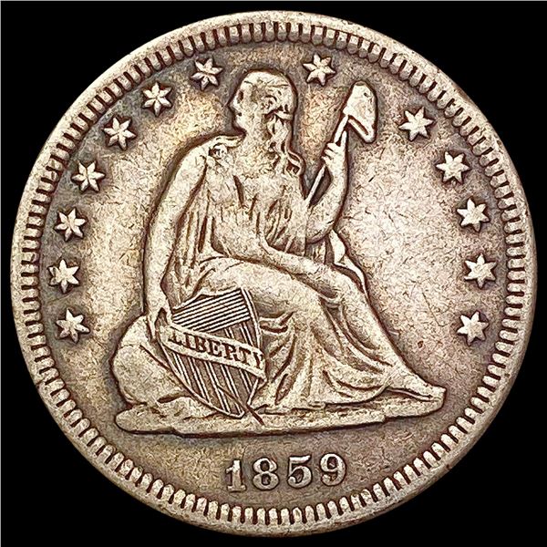 1859-O Seated Liberty Quarter LIGHTLY CIRCULATED