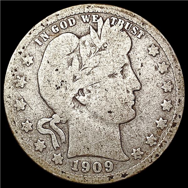 1909-O Barber Quarter NICELY CIRCULATED