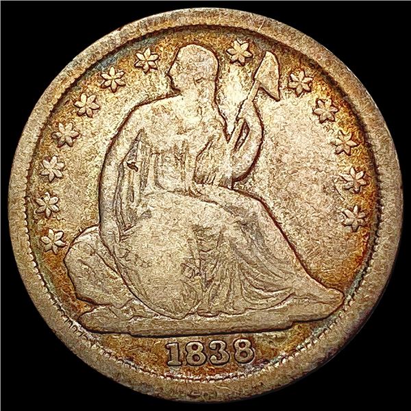 1838 Seated Liberty Dime NICELY CIRCULATED
