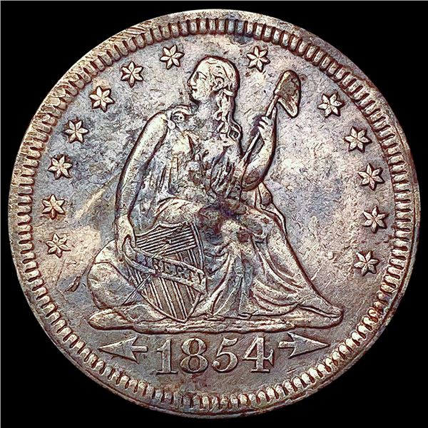 1854 Arrows Seated Liberty Quarter LIGHTLY CIRCULATED